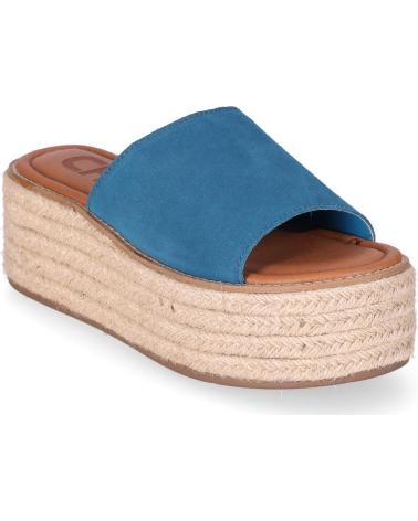 CHIKA10 SANDALIA PLATAFORMA CON CUÑA DE ESPARTO AZUL-BLUE