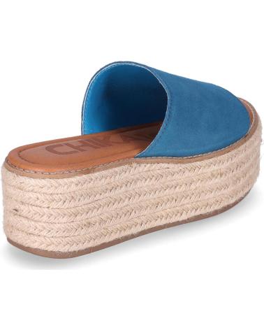 CHIKA10 SANDALIA PLATAFORMA CON CUÑA DE ESPARTO AZUL-BLUE