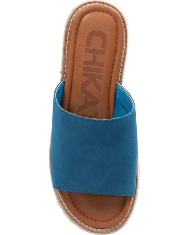 CHIKA10 SANDALIA PLATAFORMA CON CUÑA DE ESPARTO AZUL-BLUE