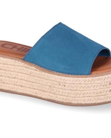 CHIKA10 SANDALIA PLATAFORMA CON CUÑA DE ESPARTO AZUL-BLUE