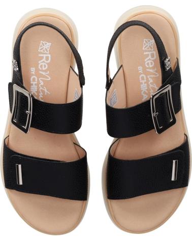CHIKA10 SANDALIA PLATAFORMA CON HEBILLAS AJUSTABLES NEGRO-BLACK