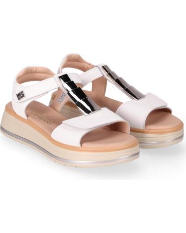 CHIKA10 SANDALIA PLATAFORMA LAVANDA CON AJUSTE DE VELCRO BLANCO-WHITE
