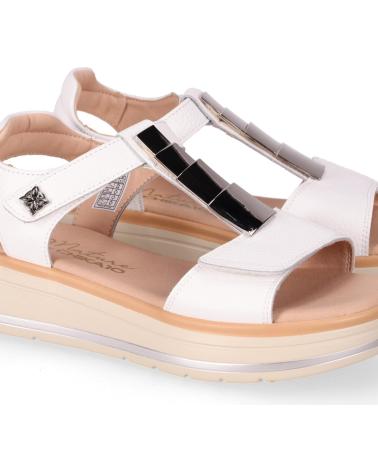 CHIKA10 SANDALIA PLATAFORMA LAVANDA CON AJUSTE DE VELCRO BLANCO-WHITE