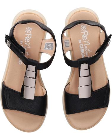 CHIKA10 SANDALIA PLATAFORMA T-STRAP RE LAVANDA NEGRO-BLACK