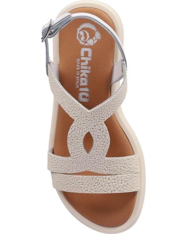 CHIKA10 SANDALIA DE PASEO CON TIRAS CRUZADAS Y CIERRE DE HEBILLA BLANCO-WHITE