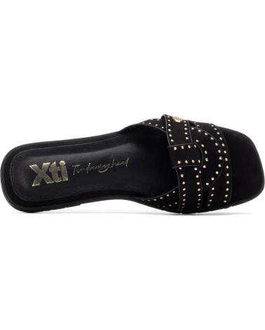 XTI XTI 145472 FLAT SANDALS WITH CROSSED STRAPS AND STUDS NEGRO