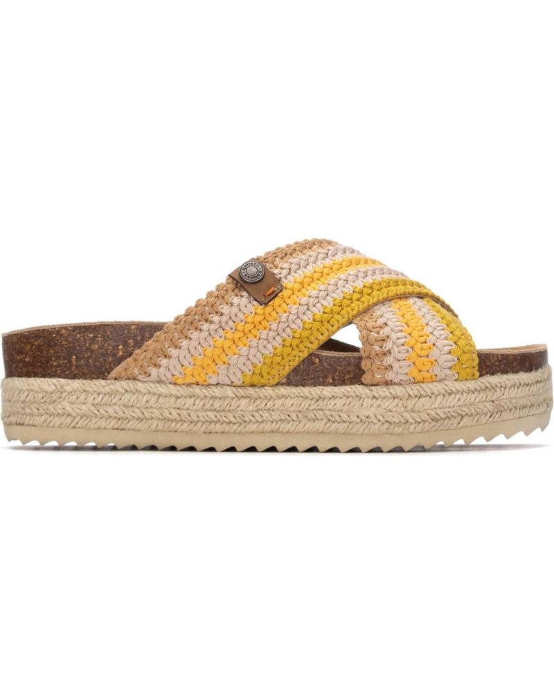 REFRESH SANDALIAS 175014 CON TIRAS CRUZADAS Y PLATAFORMA DE YUTE BEIGE