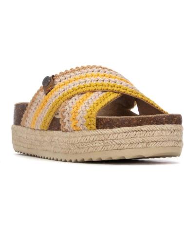 REFRESH SANDALIAS 175014 CON TIRAS CRUZADAS Y PLATAFORMA DE YUTE BEIGE