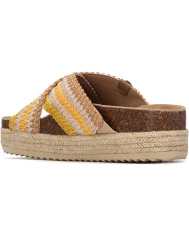 REFRESH SANDALIAS 175014 CON TIRAS CRUZADAS Y PLATAFORMA DE YUTE BEIGE