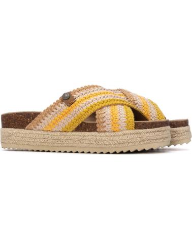 REFRESH SANDALIAS 175014 CON TIRAS CRUZADAS Y PLATAFORMA DE YUTE BEIGE
