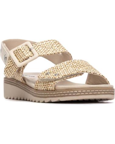 REFRESH SANDALIA 175245 CON CIERRE DE HEBILLA Y TEXTURA TRENZADA BEIGE