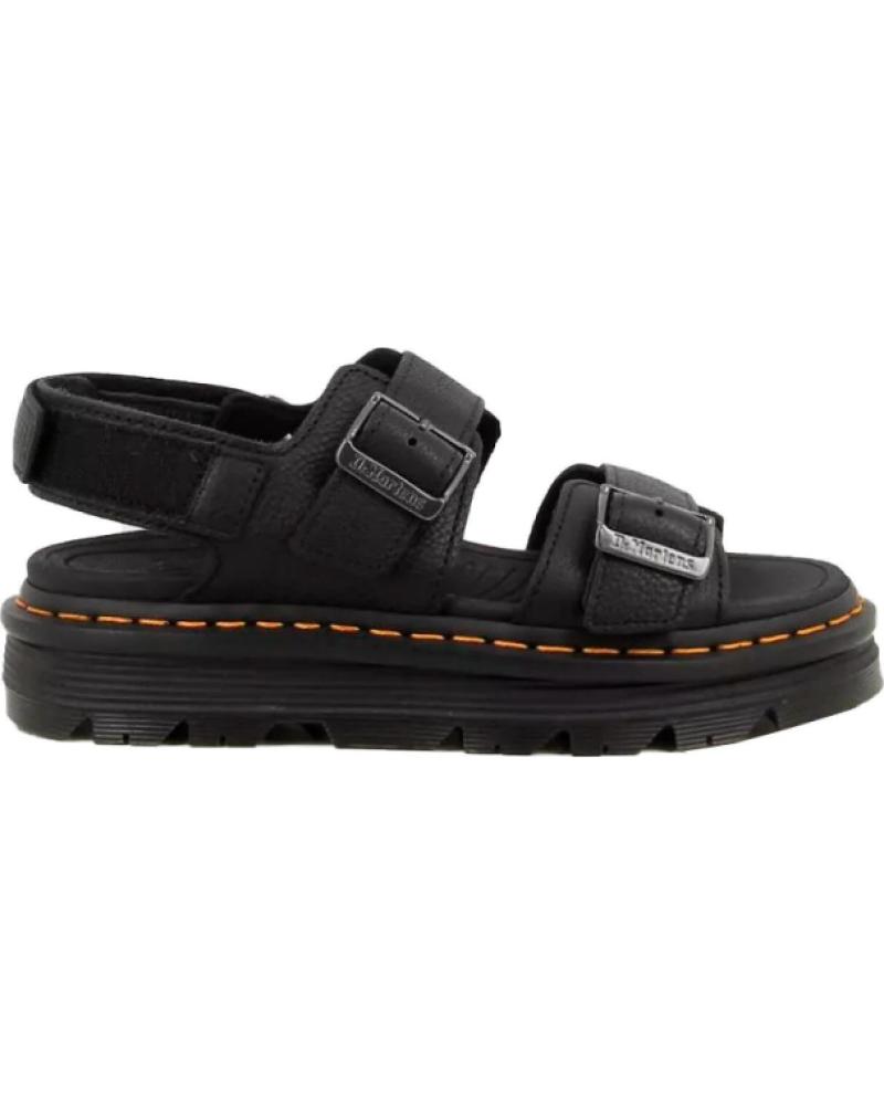 DR MARTENS SANDALIAS PLANAS DR MARTENS ZEBZAG CON HEBILLAS NEGRO