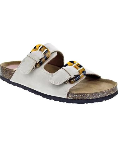 MTNG SANDALIAS LAZY DE DOBLE HEBILLA CON SUELA DE CORCHO BEIGE
