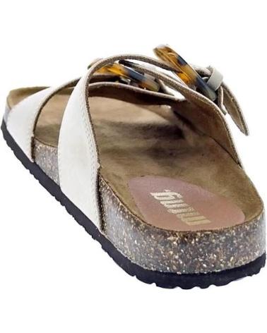 MTNG SANDALIAS LAZY DE DOBLE HEBILLA CON SUELA DE CORCHO BEIGE