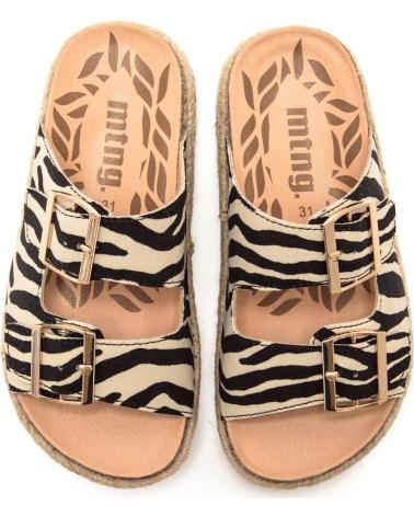 MTNG SANDALIAS PLATAFORMA ESTAMPADO ANIMAL CON HEBILLAS MTNG NEGRO