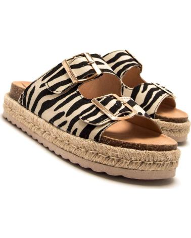 MTNG SANDALIAS PLATAFORMA ESTAMPADO ANIMAL CON HEBILLAS MTNG NEGRO