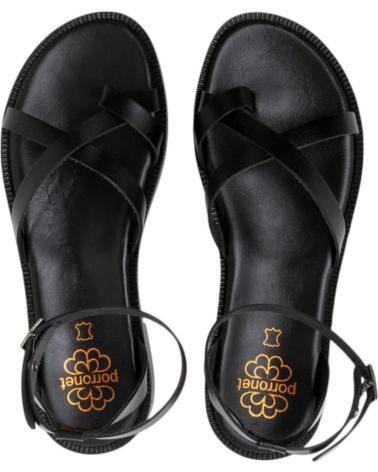 Inicio-PORRONET-SANDALIAS-PLANAS-MUJER-3230-NEGRO