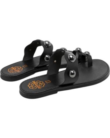 PORRONET SANDALIAS PLANAS CON TACHUELAS MODELO 3214 - REF 14982 NEGRO