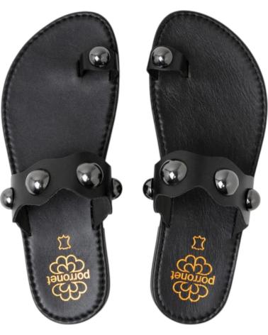 PORRONET SANDALIAS PLANAS CON TACHUELAS MODELO 3214 - REF 14982 NEGRO