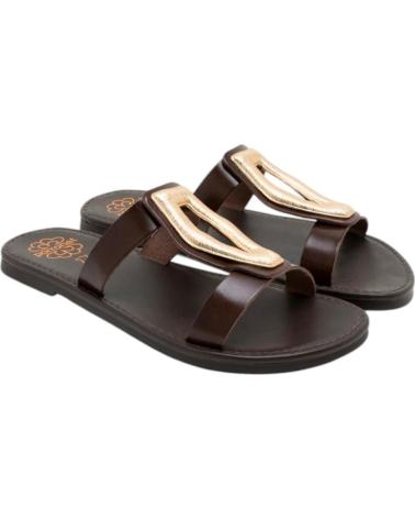 PORRONET SANDALIA PORRONET 3215 CON ADORNO CENTRAL MARRON