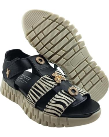 CETTI SANDALIA URBANA CETTI 1416 ESTAMPADO ANIMAL PRINT NEGRO