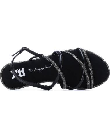 XTI SANDALIA PLANA DE TIRAS FINAS CON CIERRE DE HEBILLA XTI 145106 NEGRO
