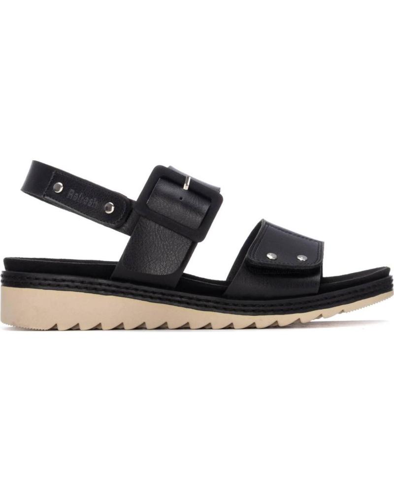 REFRESH SANDALIA REFRESH 175165 CON PLATAFORMA DENTADA NEGRO