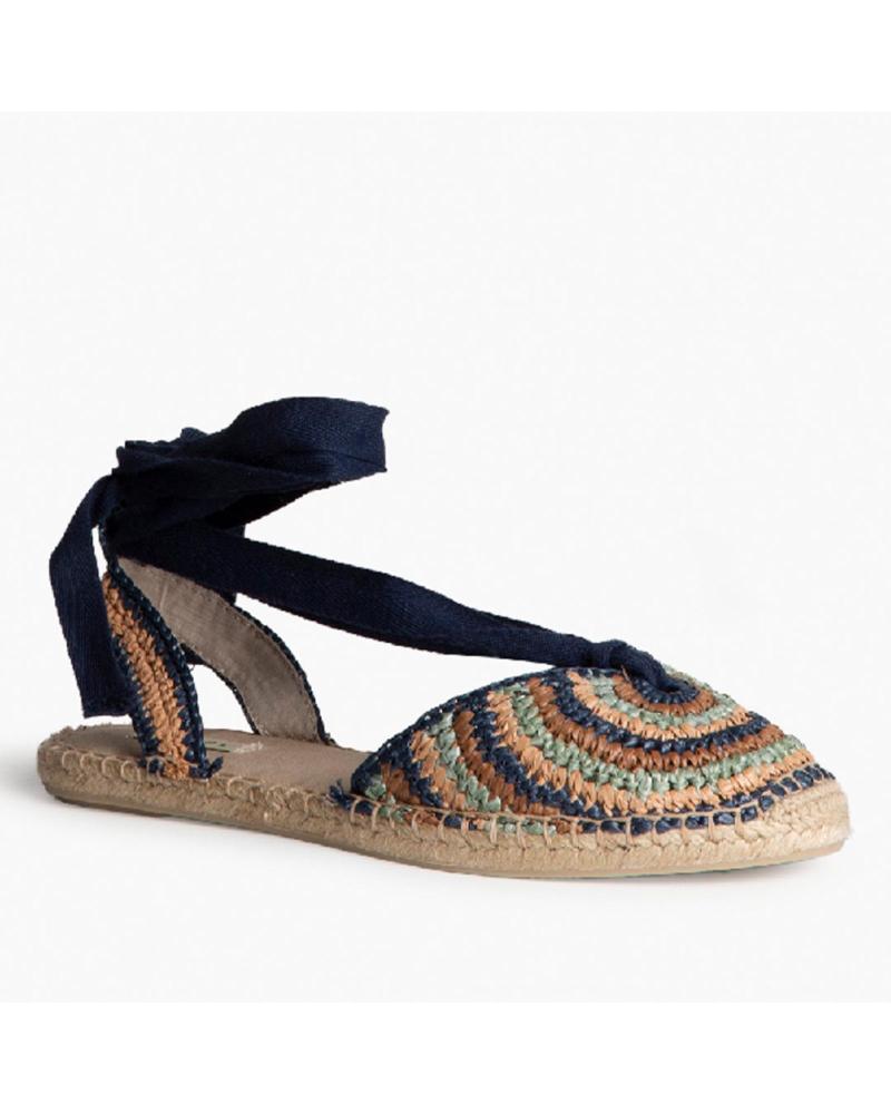 CORINA SANDALIA PLANA M6362 CON SUELA DE YUTE Y CORTE EN CROCHET AZUL