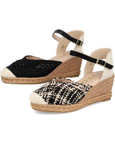 MYSOFT ALPARGATAS CON CUÑA Y CIERRE DE HEBILLA 26M117 NEGRO