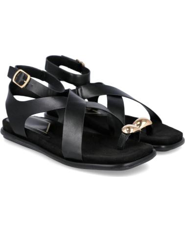 MARIA MARE SANDALIAS PLANAS CON ANILLO Y TIRAS CRUZADAS 68733 NEGRO