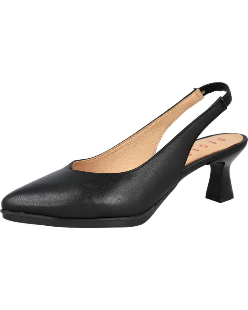 DESIREÉ ZAPATOS DESTALONADOS DESIREÉ MACA2 TACÓN BAJO NEGRO