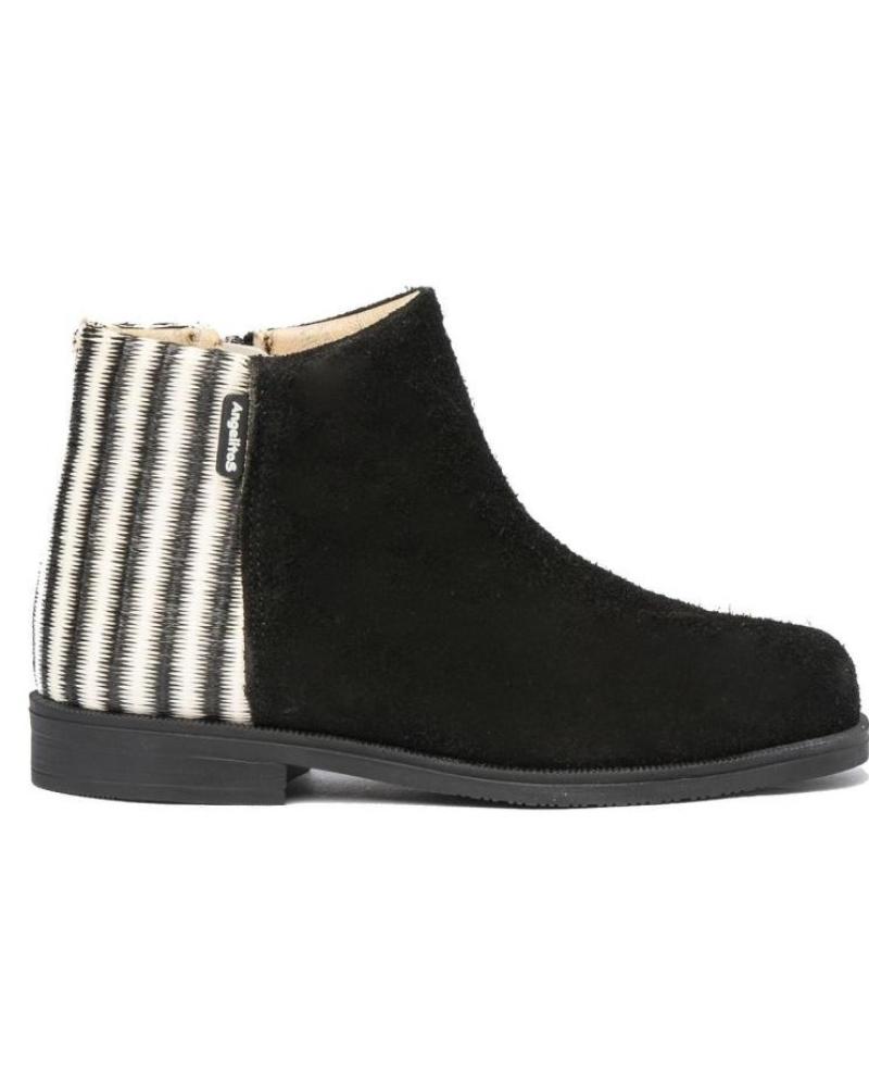 girl Mid boots ANGELITOS BOTA SPORT PIEL 752 NEGRO