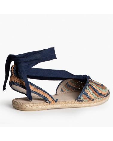 CORINA SANDALIA PLANA M6362 CON SUELA DE YUTE Y CORTE EN CROCHET AZUL