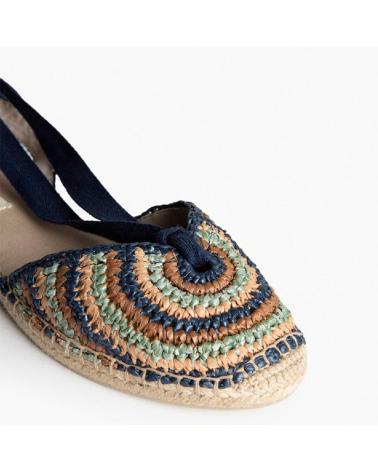 CORINA SANDALIA PLANA M6362 CON SUELA DE YUTE Y CORTE EN CROCHET AZUL
