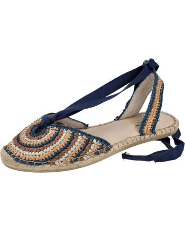 CORINA SANDALIA PLANA M6362 CON SUELA DE YUTE Y CORTE EN CROCHET AZUL