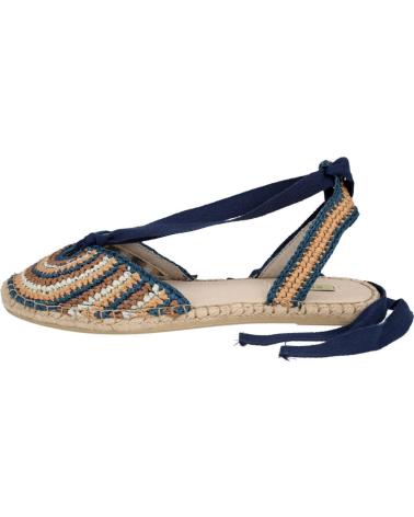 CORINA SANDALIA PLANA M6362 CON SUELA DE YUTE Y CORTE EN CROCHET AZUL
