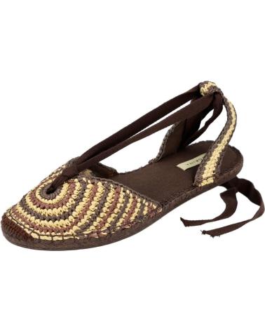 CORINA SANDALIA PLANA M6362 CON SUELA DE YUTE Y CIERRE DE CORDONES CAFE