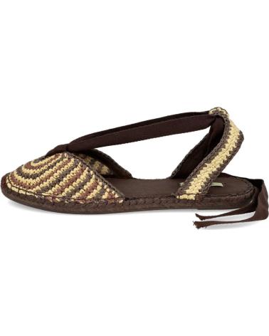 CORINA SANDALIA PLANA M6362 CON SUELA DE YUTE Y CIERRE DE CORDONES CAFE