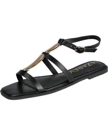 AZAREY SANDALIAS PLANAS AZAREY 562L626 CON ADORNOS DORADOS NEGRO