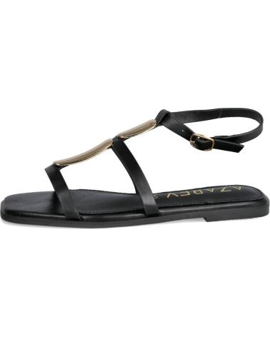 AZAREY SANDALIAS PLANAS AZAREY 562L626 CON ADORNOS DORADOS NEGRO