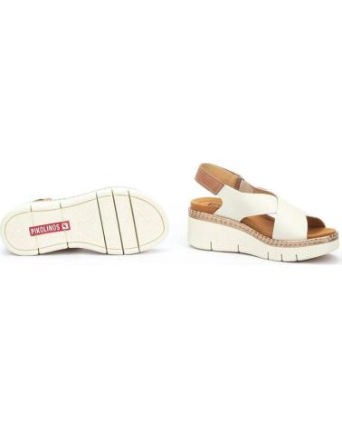 PIKOLINOS SANDALIAS W0K-0606C1 DE PIEL CON PLATAFORMA CREMA
