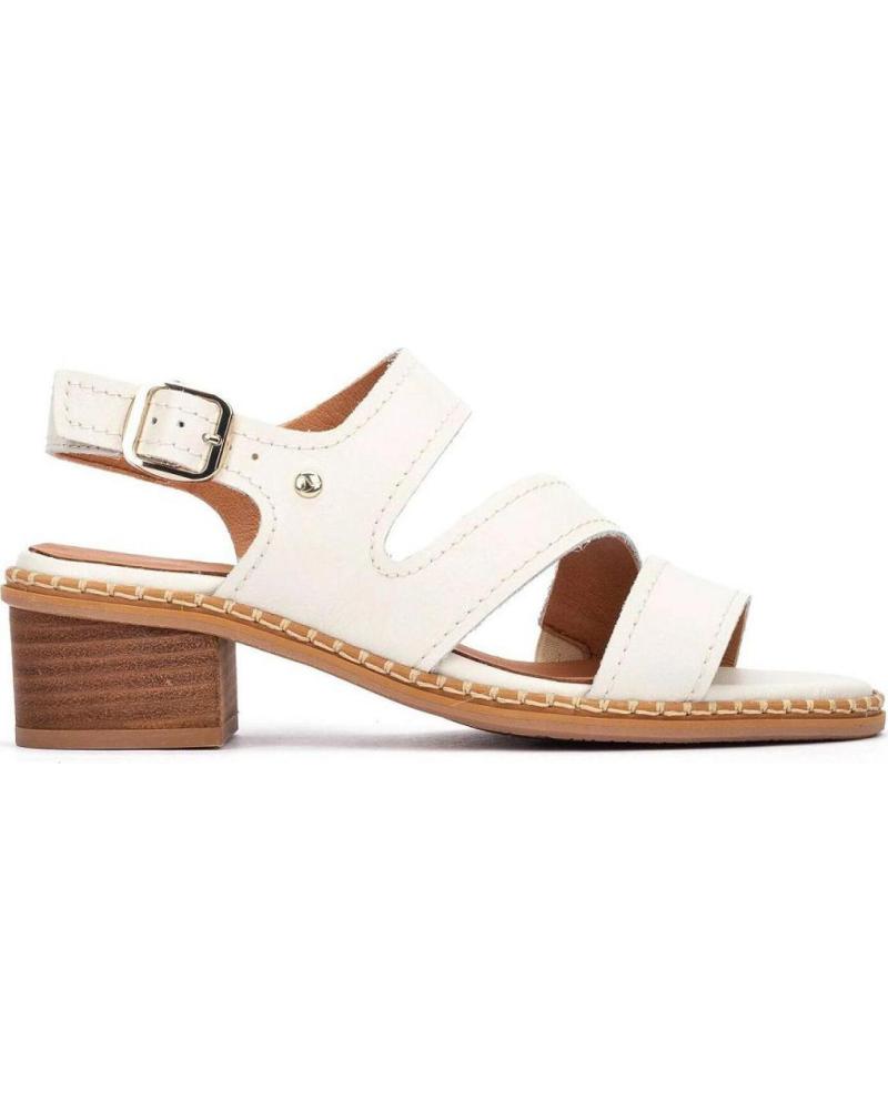 PIKOLINOS SANDALIAS PIKOLINOS W3H-1635 CON TACÓN BLOQUE CREMA