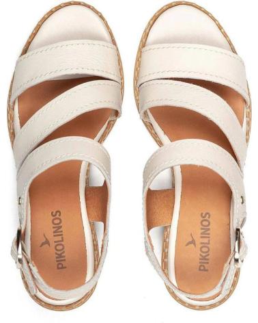 PIKOLINOS SANDALIAS PIKOLINOS W3H-1635 CON TACÓN BLOQUE CREMA