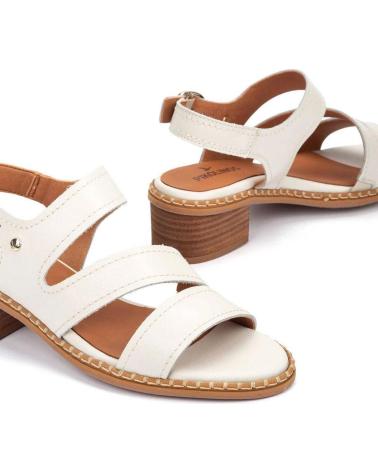 PIKOLINOS SANDALIAS PIKOLINOS W3H-1635 CON TACÓN BLOQUE CREMA