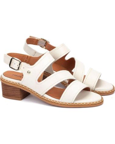 PIKOLINOS SANDALIAS PIKOLINOS W3H-1635 CON TACÓN BLOQUE CREMA