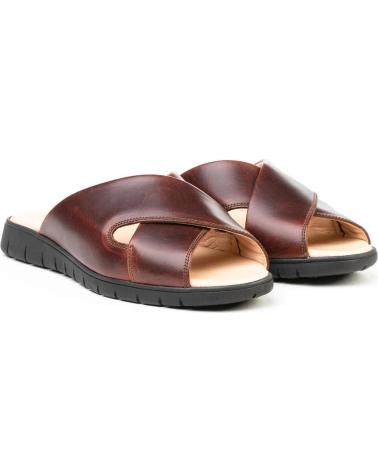 Sandalias de Hombre MAÑAS SANDALIA TIRAS CRUZADAS PIEL 2081 MARRON