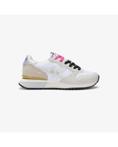 SUN68 SNEAKERS STARGIRL GLITTER LOGO BLA BLANCO