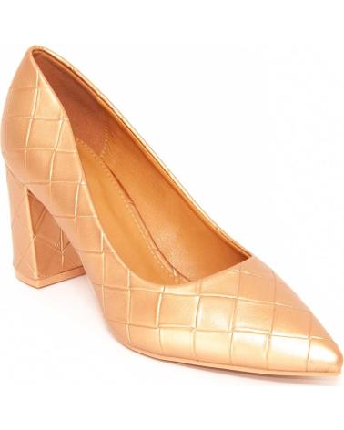 MONTEVITA STILETTOS CUADRISAL GOLD CON TACÓN BLOQUE GOLD