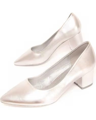 MONTEVITA ZAPATO SALÓN TACÓN BLOQUE METÁLICO SILVER