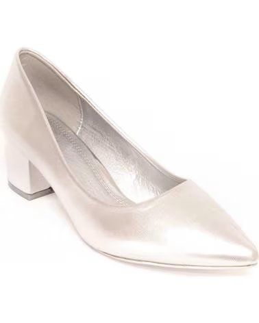 MONTEVITA ZAPATO SALÓN TACÓN BLOQUE METÁLICO SILVER